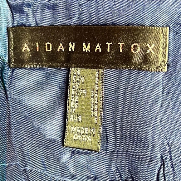 Aidan mattox navy metallic jacquard ball gown size 2 - Picture 10 of 12